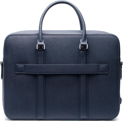 Maverick & Co. Manhattan Double-Zip Leather Laptop Bag – 16” Briefcase for Men, Stylish Business Travel & Work Bag, Durable