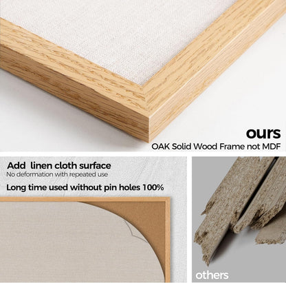 Fun Memories Cork Board Bulletin Board for Office, 20" x 30" Oak Wooden Framed Corkboard, Wall Mounted Notice Pin Board for School Home & Office, Natural Wood