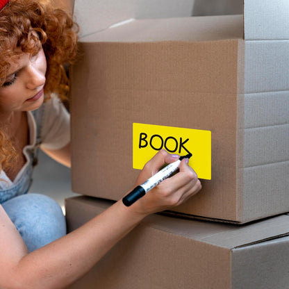 PARLAIM 3 X 5 Inch 1000Per/4Rolls Rectangle Inventory Color Coding Labels,Roll Square Label Stickers for Home (Yellow)