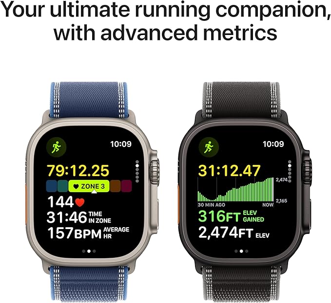 Apple Watch Ultra 3 [GPS + Cellular 49mm] Running & Multisport Smartwatch w/ Rugged Titanium Case w/ Natural Titanium Milanese Loop - L w/ AppleCare+ (2 years)