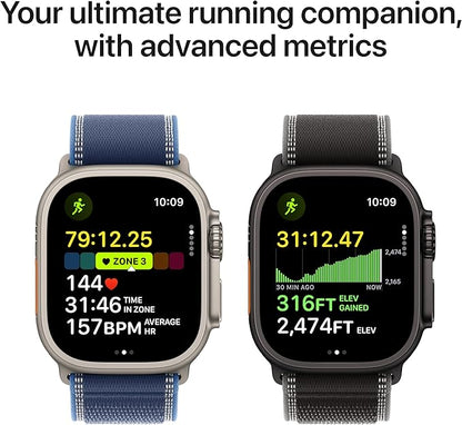Apple Watch Ultra 3 [GPS + Cellular 49mm] Running & Multisport Smartwatch w/ Rugged Titanium Case w/ Natural Titanium Milanese Loop - S w/ AppleCare+ (2 years)