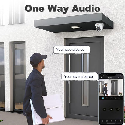 Anpviz 5MP IP PoE Dome Security Camera with Mic/Audio, Turret Camera Outdoor with Human Detection, IP66 Weatherproof, 100FT Night Vision, 2.8mm Wide Angle, Full Metal for Business (U Series)