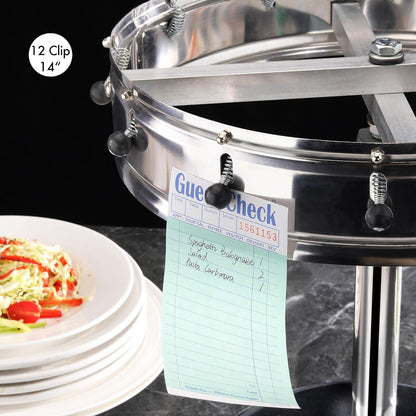 New Star Stainless Steel Order Wheel Ticket Holder, 20 Clips, 23-Inch Dia with 10-Inch Chrome Heavy Base, 1 Piece