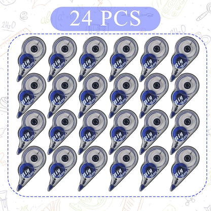 Chivao 24 Pack White Correction Tape, Classroom Correction Tape Wipe out Easy to Use Applicator Translucent Dispenser Shows for School Office Note Journal, 0.2 Inch x 39.4 Feet