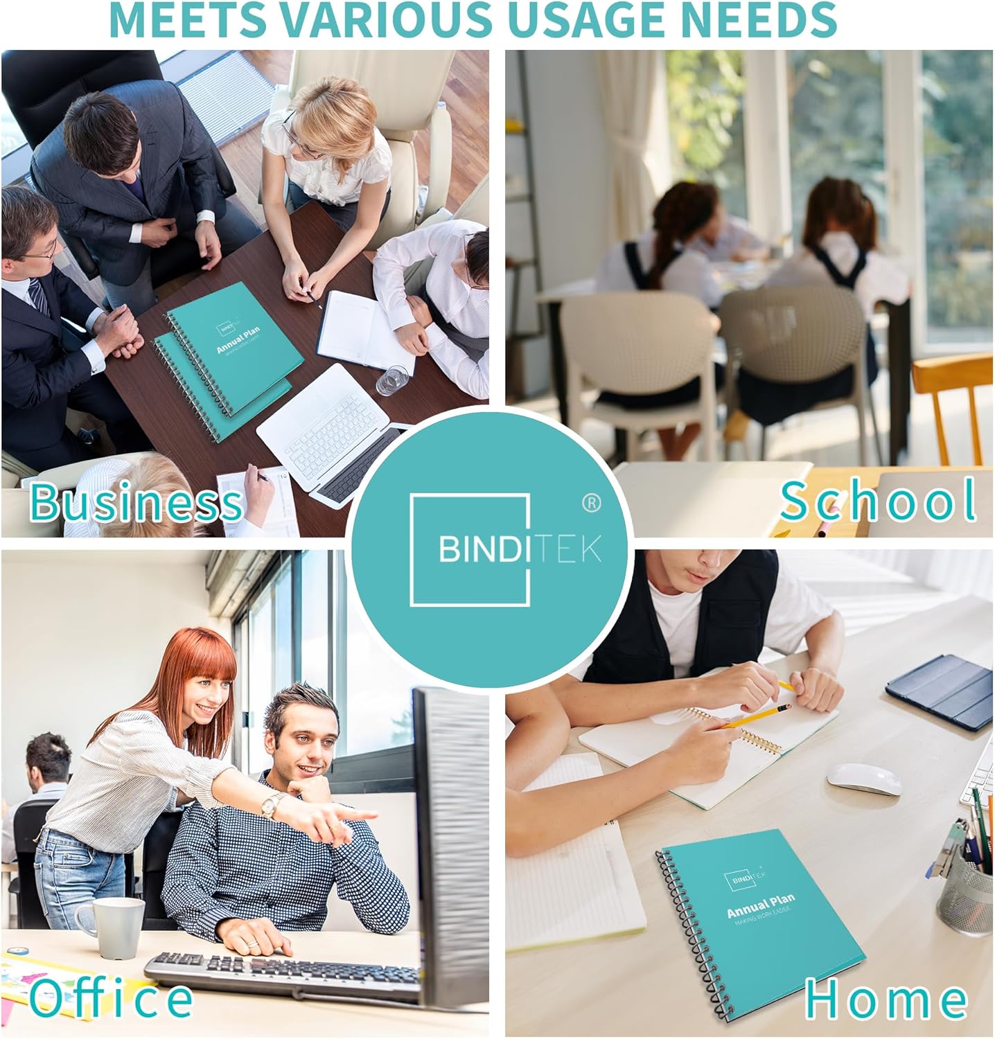 Binditek 100 Pack 12 Mil PVC Plastic Binding Covers, 8.5 x 11 Inches, Letter Size, Square Corners, Un-Punched, Office Supplies