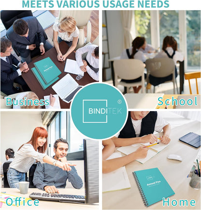 Binditek 100 Pack Plastic Spiral Binding Coils, Multi Size (14mm, 16mm, 20mm, 25mm) (9/16", 5/8", 13/16", 1"), 4:1 Pitch, Black, for Students and Coworkers