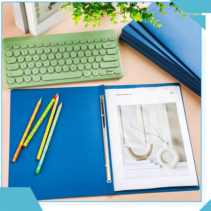 Zhanmai 15 Packs 8.5'' x 11'' Pressboard Report Covers, Metal Prong Fastener with Compressor, Letter Size 3'' Capacity Presentation Report Folder to Neatly Bind Reports, Proposals, Documents(Blue)