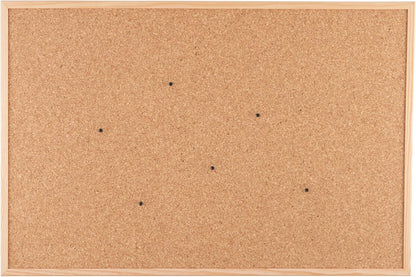 Go4Cork Framed Cork Bulletin Board - 23.6”x 15.7” | Premium Double-Sided Pine Frame Eco Cork Memoboard | Office, Home & Classroom Organization Decor | Pushpins & Set Up Accessories Included