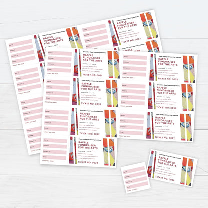 PrintWorks Printable Raffle Tickets With Tear-Away Stubs for Events & Fundraisers - 2000 Custom Tickets (Size 2.125" x 5.5") - 8 per Sheet - 250 Sheets (8.5" x 11") - Made in the USA - White (04296)