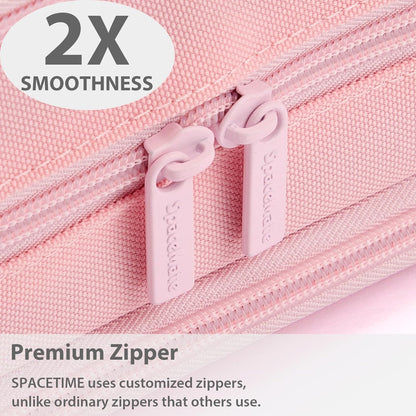 Pencil Case Pouch Box Bag School Supplies Girls Boys Kids, Cute Preppy Stuff Big Capacity Aesthetic Pen Organizer, Back to College Stationary, Pink, Extra Large Style, 2300ml