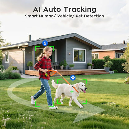 xmartO [2-Pack AI Tracking Ceiling CAM 2K HD Metal Dome PTZ Wireless Security Camera with Automatic Tracking, 2-Way Audio and Night Vision (Standalone WiFi Camera, NOT add-on CAM to NVR)