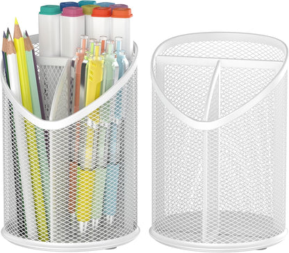 2 Pack Pen Holder Pen Organizer (White)