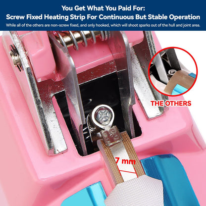 Sealer Pro, 12-inch Super Impulse Heat Bag Sealer, 7-mm Sealing System with Patent for Never Burn Out, Antioxidant Aluminium Shield, Copper Transformer, Built-in Fuse Safety System, Pink