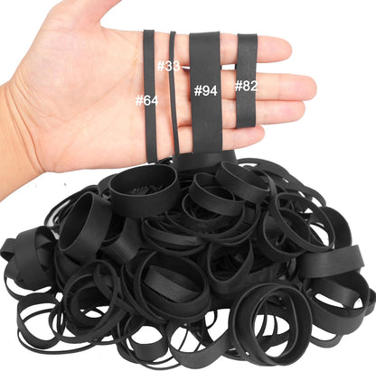 Rubber Bands Assorted Sizes Black Elastic Bands Tactical rubber band for Office supplies 0.5lbs size82,size#94,size#33,size#64
