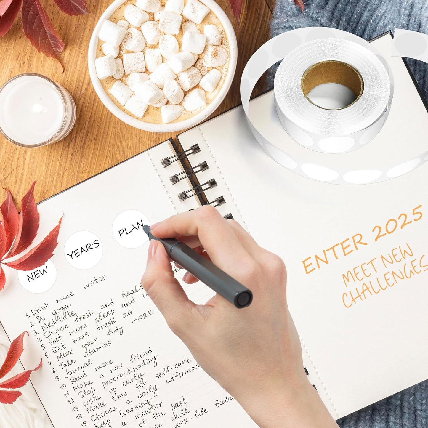 White 1 Inch Round Color Coding Dot Labels, 10 Rolls 10000 Dot Stickers in Dispenser Box - Permanent Adhesion, Vibrant Colors, Highly Visible