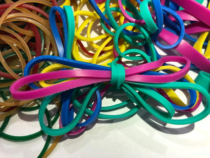 Rubber Bands Assorted Dimensions(#64+#33+#16+#117b), 1/4 lb, Colorful Non Latex Rubber Band Bulk Sturdy Stretchable, Elastic Bands for Office Files Bank Money Arts Crafts Document