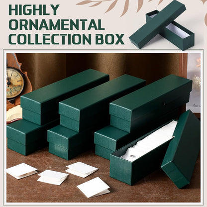 Teling 8 Pcs Coin Storage Box 2x2inch Flip Holders Collectors Coin Supplies Holders for Cents Collection Cardboard (Dark Green)