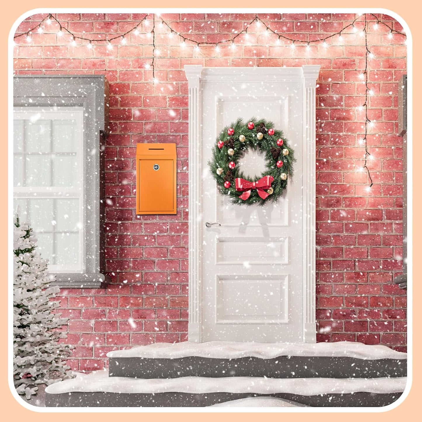 Metal Donation Cash Box Collection Safe Suggestion Box with Lock Wall Mounted Mailbox Delivery Ballot Container for Home Office Outdoor Door