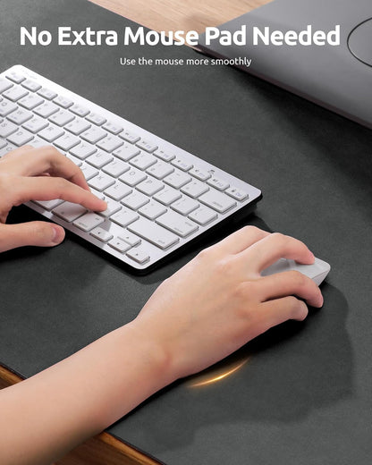 YSAGi Leather Desk Protector, Office Mat, Large Mouse Mat, Non-Slip PU Leather Blotter, Laptop Pad, Waterproof Writing Pad for Office and Home (Dark Grey, 31.5" x 15.8")