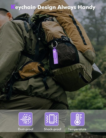 MOSDART 1TB USB3.1 Fast Speed C and A Dual Flash Drive, exFAT Memory Stick with Keychain and LED Indicator, for iPhone 15,16,17, Android Phone, iPad, MacBook, and Other Laptops, Purple