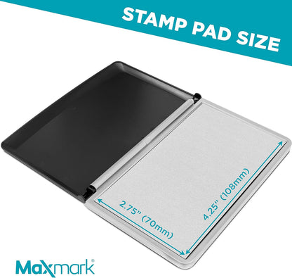 MaxMark Large Dry Stamp Pad - 2-3/4" by 4-1/4" - Premium Quality Felt Pad