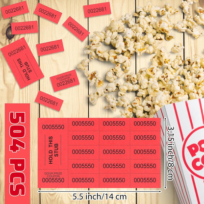Kosiz 504 Sheets 15 Bid Raffle Ticket with Different Numbers Per Sheet Chinese Auction Tickets for Events Church Basket Auction Silent (Red)