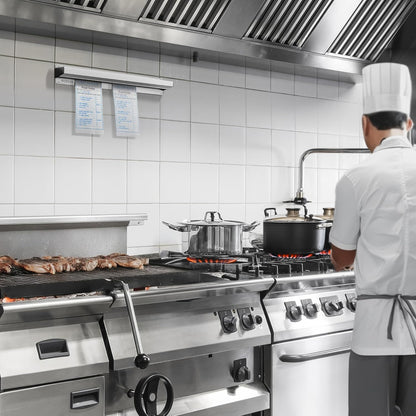 GRIDMANN 16-inch Slide Check Rack, Aluminum Restaurant Ticket Holder for Commercial Kitchen Food Orders