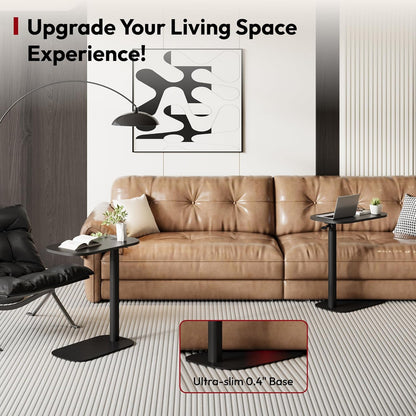 SANODESK Small Standing Desk Pneumatic Height Adjustable Small Sit Stand Desk Laptop Desk Overbed Table Computer Cart for Home Office Computer Workstations(23.6" W x 13.8" D,Black)