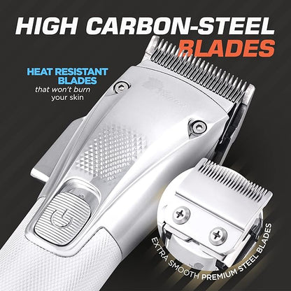 Fagaci Hair Clippers for Men Professional with Precise Cutting, Turbo Power Professional Barber Clippers Cordless, Powerful Motor Fade Mens Hair Clipper Set, Precision Blades Haircut Machine Kit