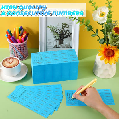 Kosiz 1000 Sheet 20 Bid Raffle Tickets Chinese Auction Tickets Sheets Auction Fundraiser Ticket Numbered with Name and Phone Number Per Sheet Raffle Tags for Silent Bidding (Lake Blue)