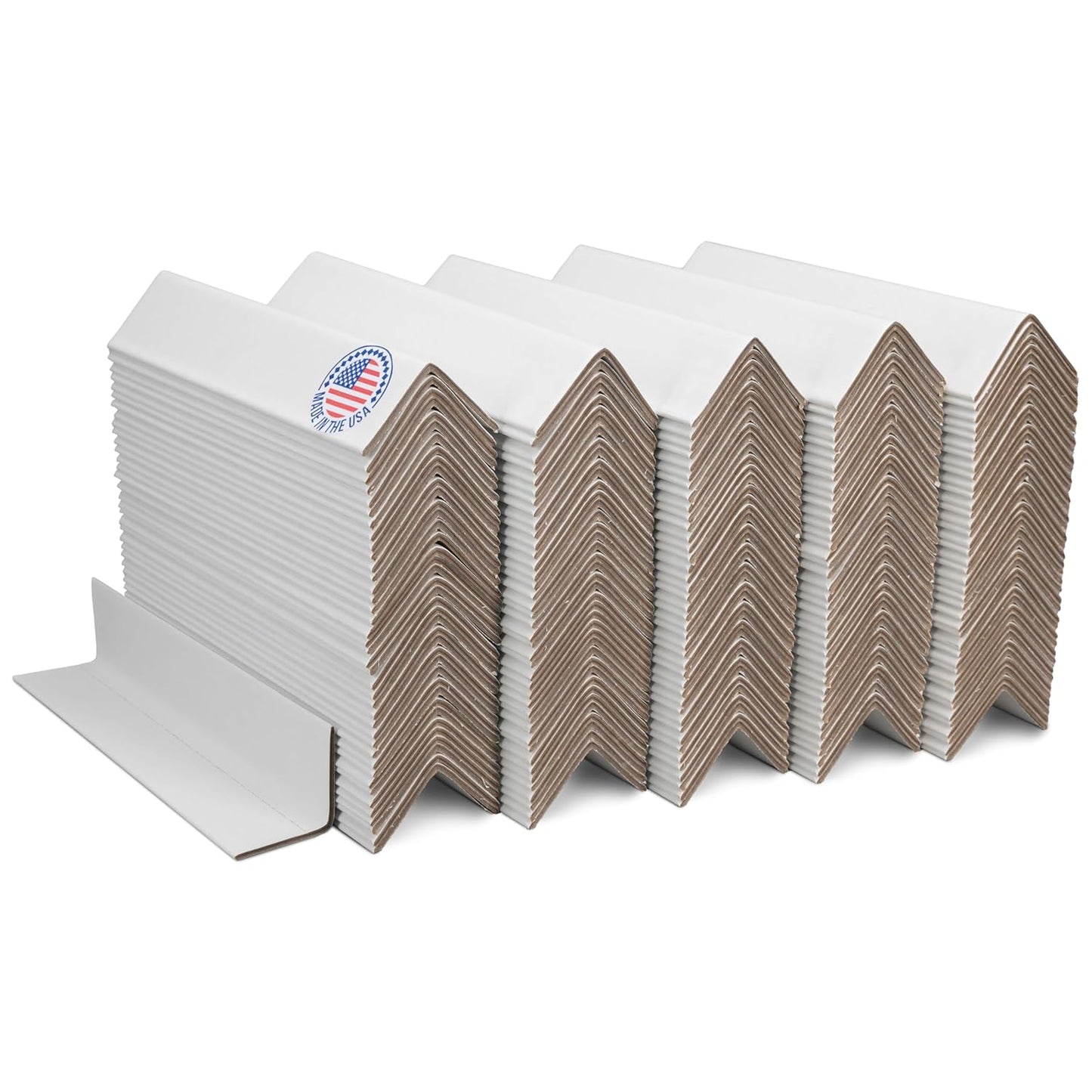 IDL Packaging Cardboard Edge Protector 2" x 2" x 9", Pack of 200 - V-Board Reinforced Cardboard Corners for Shipping - White Kraft Cardboard Corners for Packing - Moving Corner Protectors