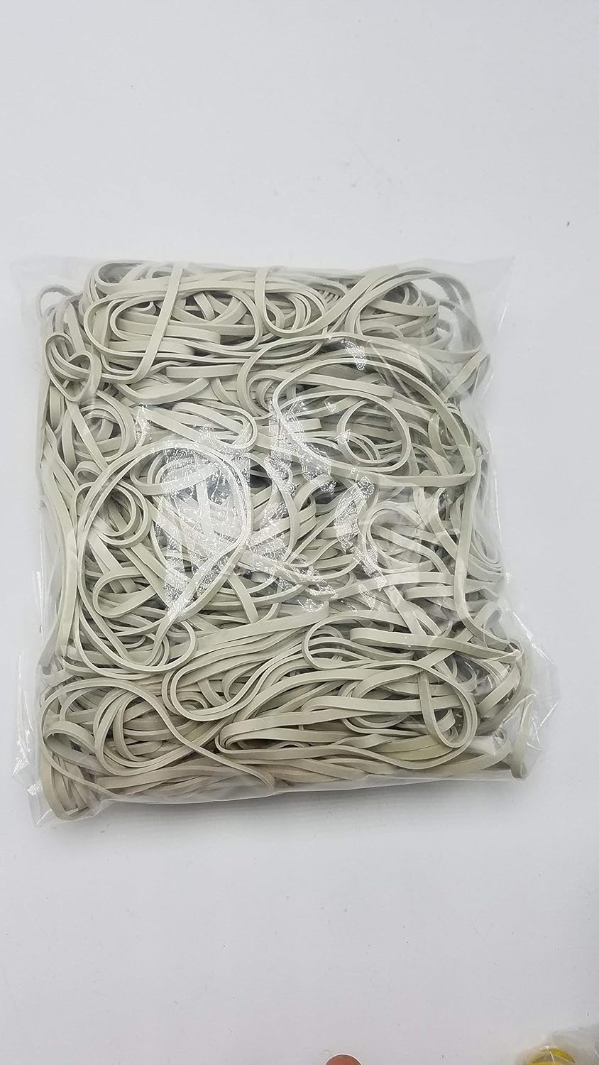 PlasticMill White Rubber Bands Size 33 (3 1/2" x 1/8") - #33 Rubber Bands Office Supplies - Strong, Elastic Bands for Crafts, Balloon Garland, Cash, File Folders (500-Pack)