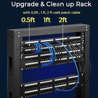 Rapink Patch Cables Cat6 5ft (24 Pack), Ethernet Patch Cable 10G Support, Cat 6 Patch Cable for Patch Panel to Switch, Flexiable Cat 6 Ethernet Cable with Gold Plated Orange