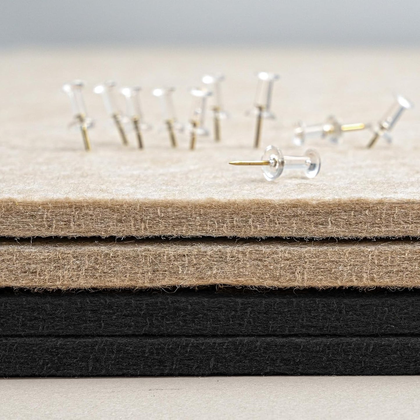 Large Bulletin Board - 48 x 36 Inches, Decorative Felt Pin Board for Wall - 4' x 3' Foldable Photo Display Board with Self-Adhesive Tape, Includes 20 Push Pins - Black