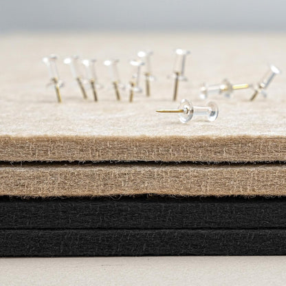 Large Bulletin Board - 48 x 36 Inches, Decorative Felt Pin Board for Wall - 4' x 3' Foldable Photo Display Board with Self-Adhesive Tape, Includes 20 Push Pins - Black