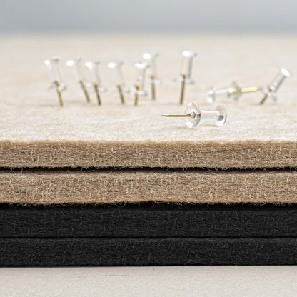 Bulletin Board, 36 x 24 inches Felt Board - Decorative Pin Board, Cork Board Alternative for Wall, 3' x 2' Foldable Picture Board Self-Adhesive Vision Board Prayer Board with 20 Pushpins - Black