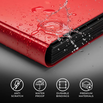 Trading Card Binder Pro-Folio – 9 Pocket Binder - Side-Loading Album, Durable & Acid-Free Storage for Pokémon, YuGiOh, MTG, TCG, Game & Sports Cards, Red