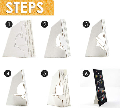 Golden State Art, 3 Inch Self Stick Easel Back, Cardboard Stand, Single Wing, Archival Quality, Display Posters Pictures Brochures, Easy and Fast Application (Pack of 50) White, Made in USA