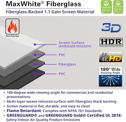 Elite Screens Spectrum2, 100-inch 16:9, 12-inch Drop, Electric Motorized Drop Down Projection Projector Screen, SPM100H-E12