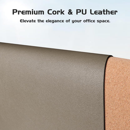 Aothia Dual-Sided Desk Pad - Leather Desk Mat, Natural Cork Desk Pad Protector, Large Mouse Pad for Desk, Waterproof Desk Blotter Pad, Desk Writing Pad for Office Work/Home, Coffee (37.8"x17")
