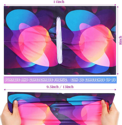 6 Pack Stretchable Book Cover Jumbo Fabric Book Covers Colorful Pattern Print Book Protector Washable Reusable Protective Textbook Cover for Hardcover Textbooks up to 9 x 11 Inch (Stylish Pattern)