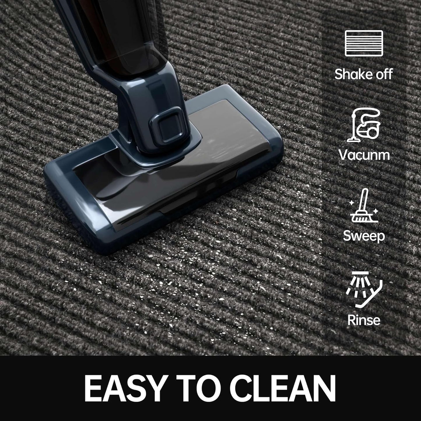 Front Door Mat, 3' x 10' Heavy Duty Indoor Outdoor Welcome Mat for Entryway, Commercial Entrance, Low Profile, Non-Slip, Durable Rubber Backing for Patio, Home