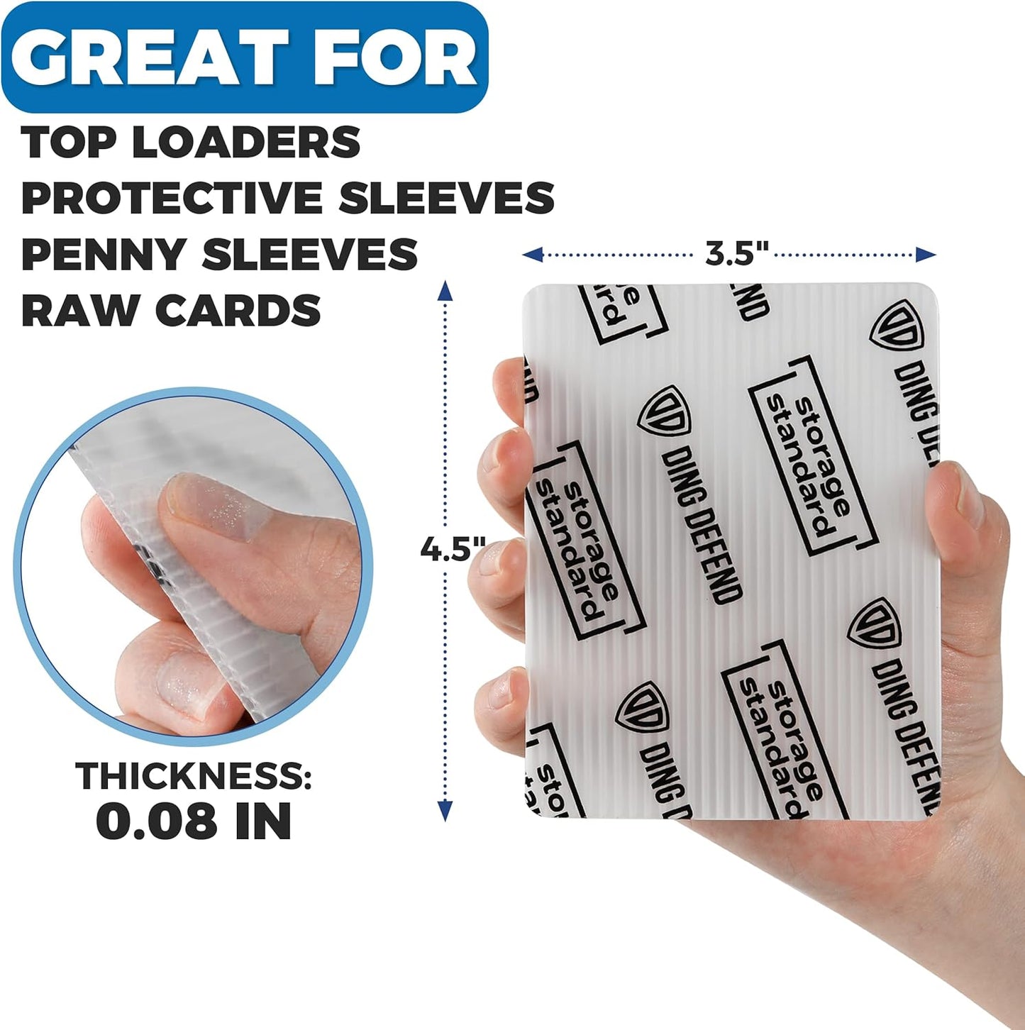 Trading Card Shipping Protectors - Premium Ultra Strong Plastic Inserts - 110 Pack - 3.5'' x 4.5''