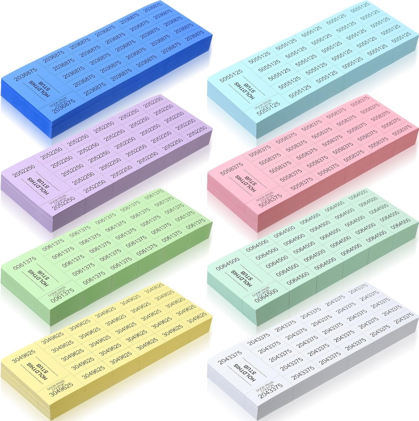 Kosiz 1000 Sheets 25 Bid Raffle Ticket Numbers - Chinese Auction Ticket Sheets for Events, Church (Light Color)