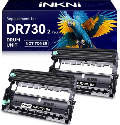 Compatible DR730 Drum Unit Replacement for Brother DR-730 TN760 Toner Compatible with MFC-L2710DW MFC-L2750DW HL-L2395DW HL-L2370DW HL-L2350DW HL-L2390DW DCP-L2550DW Printer (2 Pack, NOT Toner)