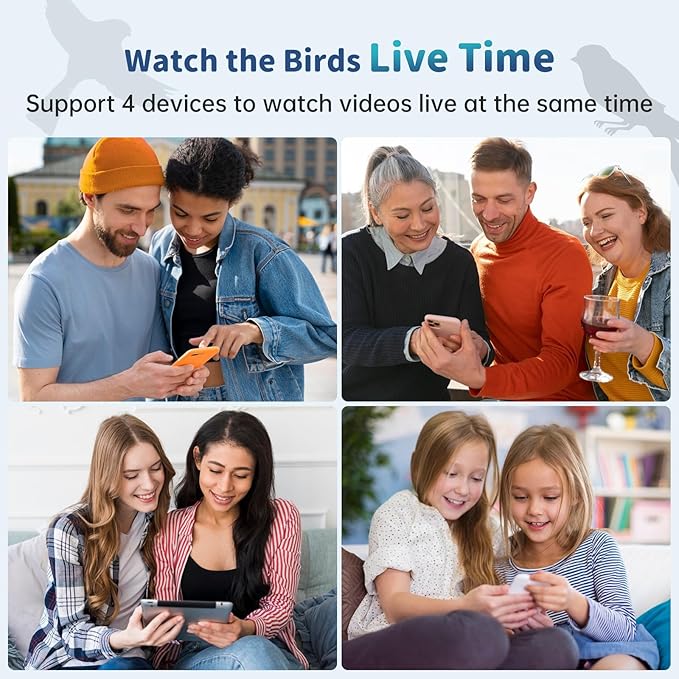 Smart Bird Feeder with Camera Solar Powered & AI Bi rd Identification, 2.4Ghz WiFi Bird feeders for Outdoors, 2K Live Video, Nstant Arrival Alerts - Gifts for Women