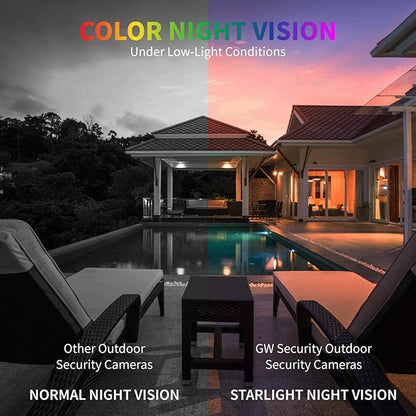 GW Security 8 Channel 4K NVR H.265 8MP Fulltime Color Night Vision Security Camera System with 4 UltraHD 4K IP Two-Way Audio Outdoor PoE Security Cameras, Smart AI Human Detection