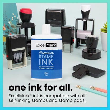 Self Inking Stamp Refill Ink - 2 oz. - Blue Ink