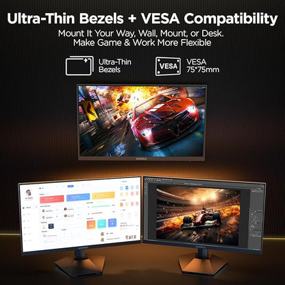 KOORUI 27 inch Gaming Monitor, 240Hz Monitor, 1ms FHD 1080p, Adaptive Sync, 90% DCI-P3 HDMI 2.0/DP 1.4, Xbox PS5 Switch Ready, VESA, Tilt, Black, GN02