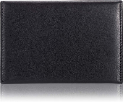 HISCOW Envelope Business Card Case with Magnet Closure - Italian Calfskin (Black)
